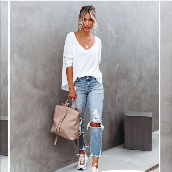 VICI-NWT.  Thermal knit top - WHITE, XS - Picture 10 of 10